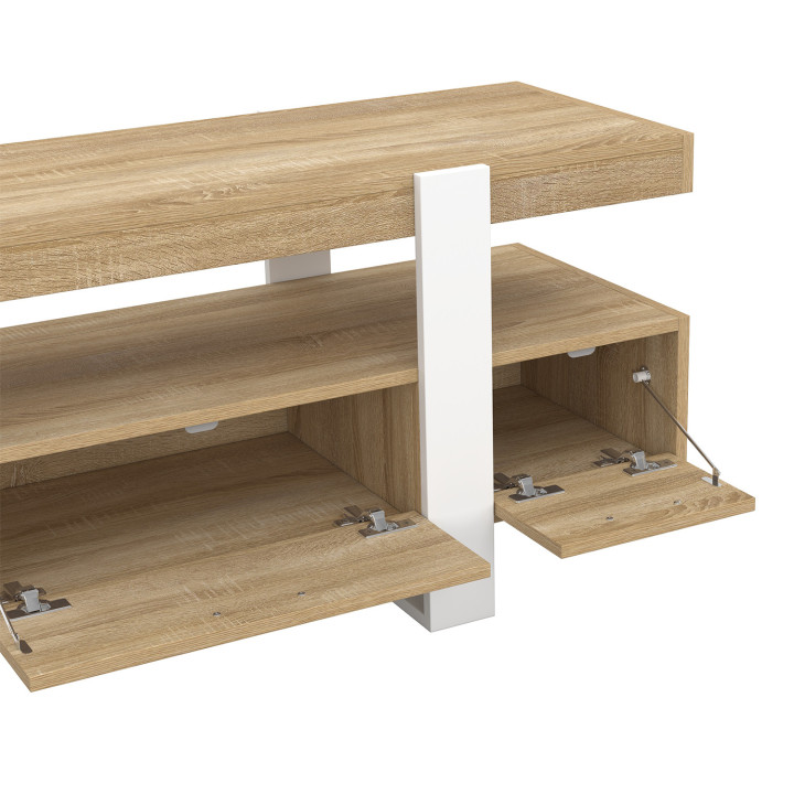Porta TV bianco e legno con cassetti da 116 cm - PHOENIX | ID Market