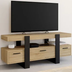 Porta TV economico in legno e nero con cassetti - PHOENIX | ID Market