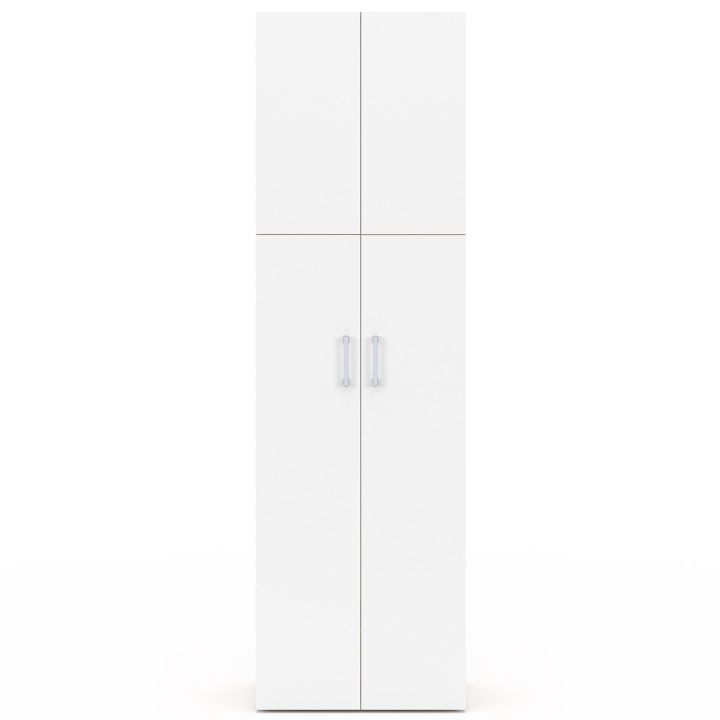 Armadio a 2 ante bianco e legno 50 cm Armadio con ripiano