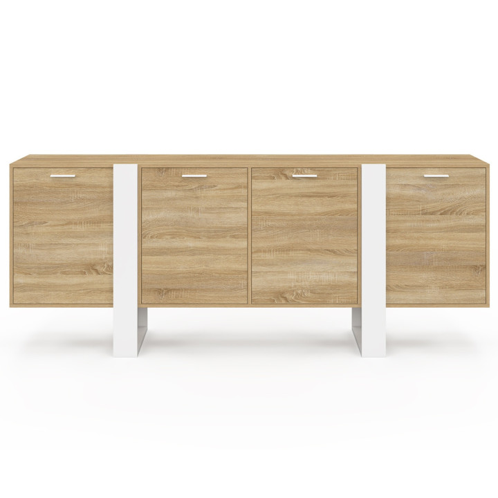 Credenza 200 cm 4 ante legno e bianco - PHOENIX XXL | IdMarket