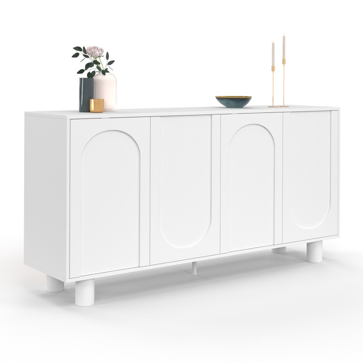 Credenza di design ad arco bianca a 4 ante da 160 cm - ARCHIE | IdMarket