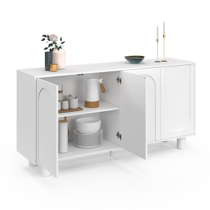 Credenza di design ad arco bianca a 4 ante da 160 cm - ARCHIE | IdMarket