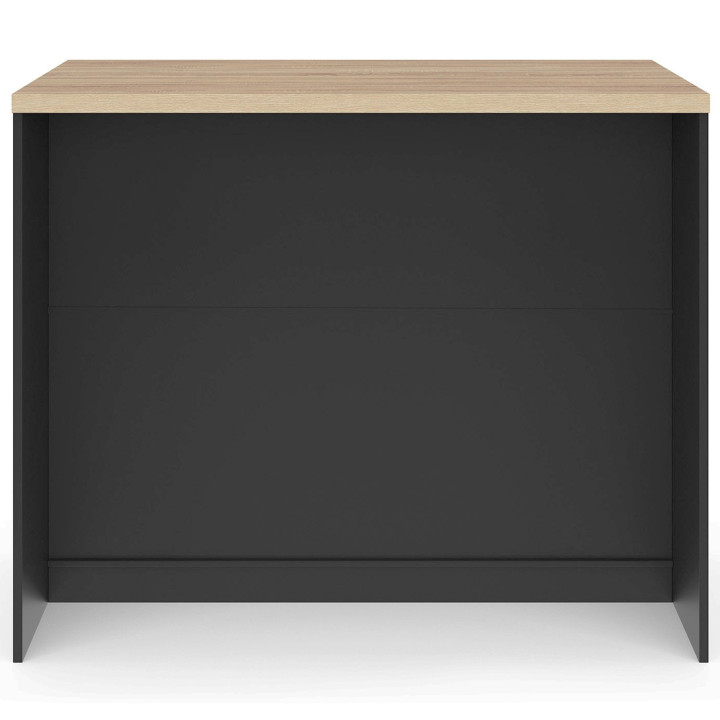 110 cm nero cassorelier isola centrale a 3 cassetti con piano di lavoro in faggio - TIBO | IdMarket