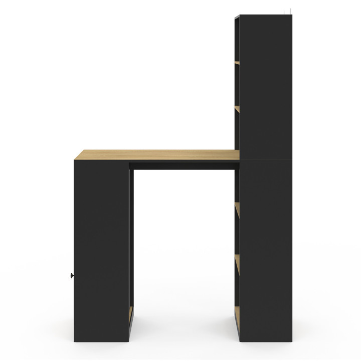 Scrivania con contenitore nero e in legno - LUNG | Zen Cart! IDMarket