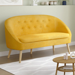 Economico divano letto in velluto giallo - SONIA | ID Market
