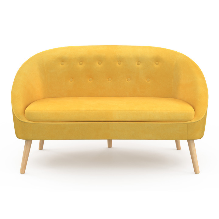 Economico divano letto in velluto giallo - SONIA | ID Market