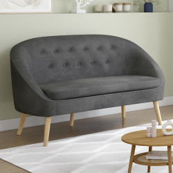 Divano letto in velluto grigio, stile scandinavo - SONIA | ID Market