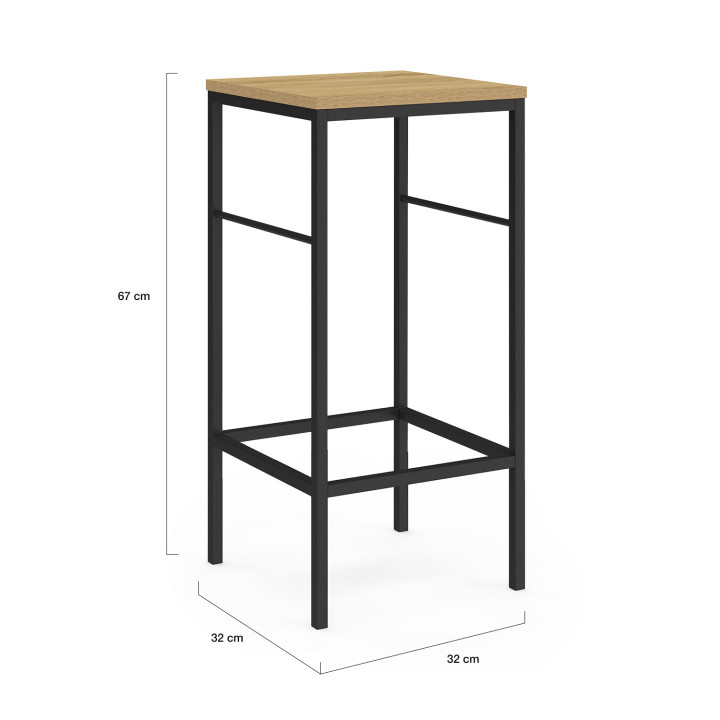 Sgabelli da bar industriali in legno e metallo - Set di 2 - DETROIT | ID Market