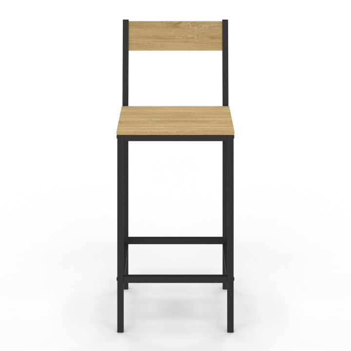 Set di 2 sgabelli da bar con schienale in stile industriale - DETROIT | ID Market