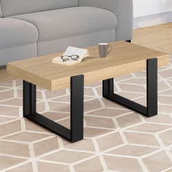 Tavolino in legno e nero in stile industriale a buon mercato | ID Market