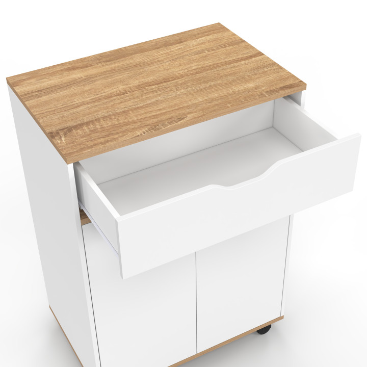 Credenza da cucina in legno bianco con armadio e cassetto - COSY | ID Market