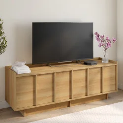 Porta TV di design minimalista a 3 ante da 140 cm in faggio - ROSIE | IdMarket