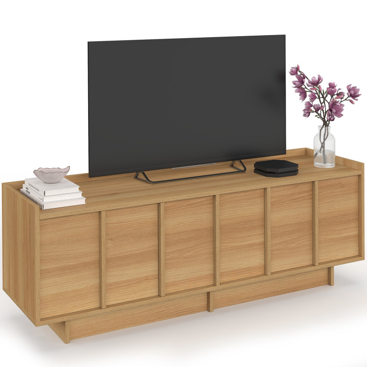 Porta TV di design minimalista a 3 ante da 140 cm in faggio - ROSIE | IdMarket