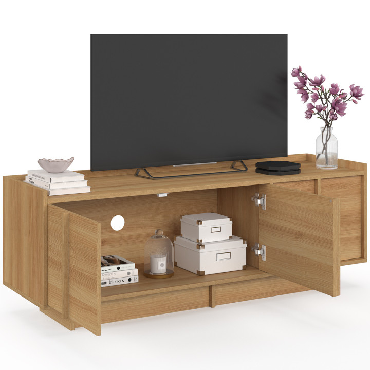 Porta TV di design minimalista a 3 ante da 140 cm in faggio - ROSIE | IdMarket