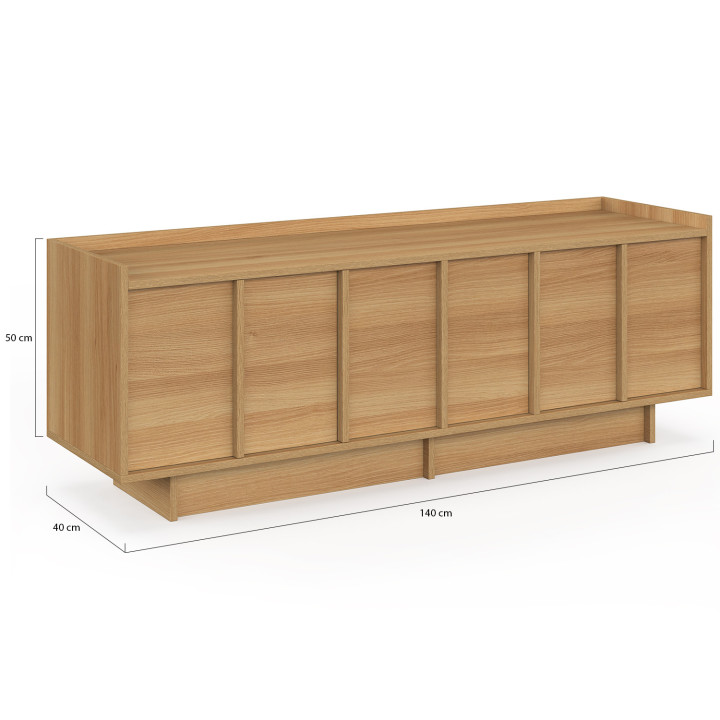 Porta TV di design minimalista a 3 ante da 140 cm in faggio - ROSIE | IdMarket