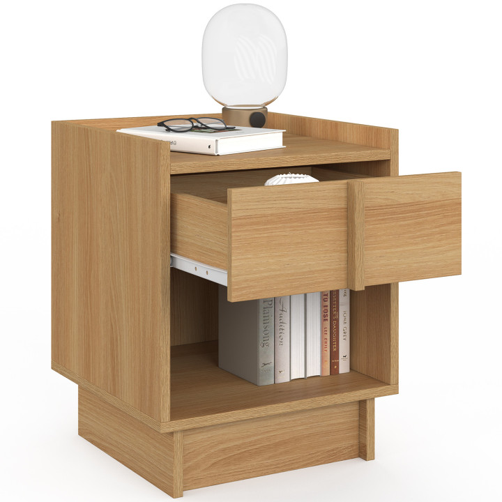 Set di 2 comodini con 1 cassetto e 1 nicchia dal design minimalista in legno di faggio - ROSIE | IdMarket