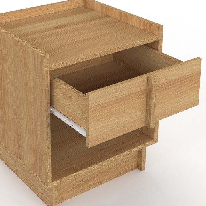 Set di 2 comodini con 1 cassetto e 1 nicchia dal design minimalista in legno di faggio - ROSIE | IdMarket