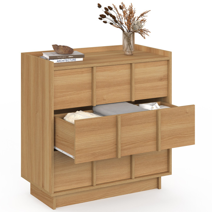 Cassettone a 3 cassetti, 80 cm, design minimalista in faggio - ROSIE | IdMarket