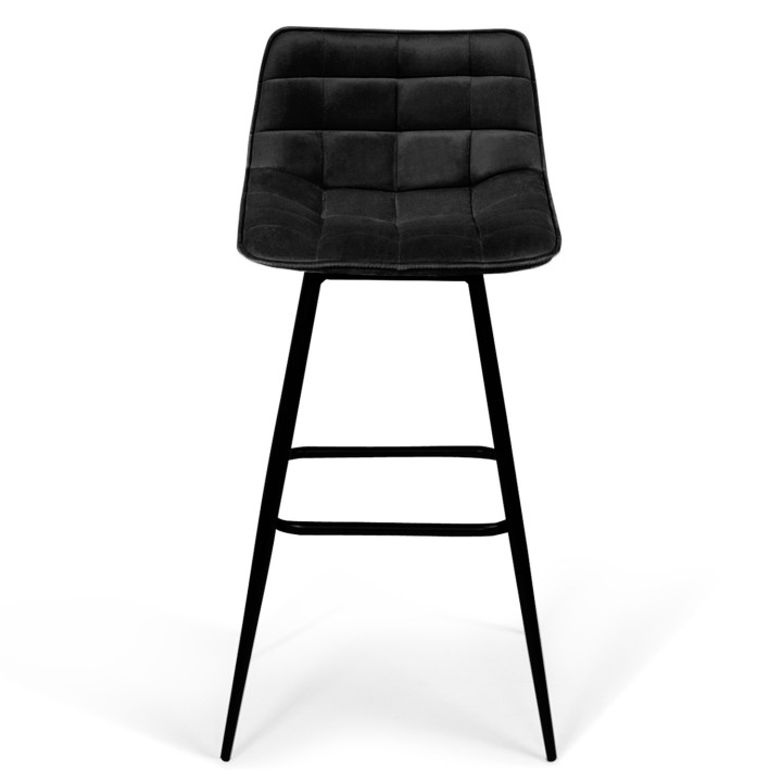 Set di 6 sgabelli da bar in velluto nero - MADY | IdMarket
