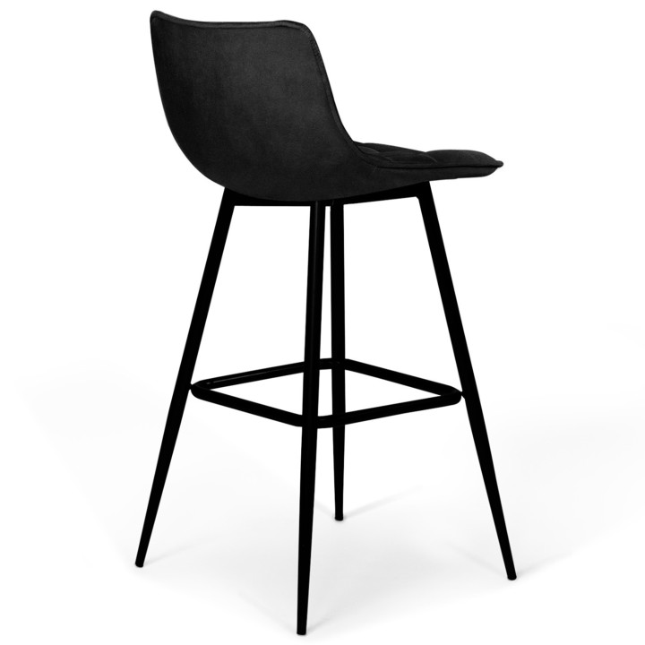 Set di 6 sgabelli da bar in velluto nero - MADY | IdMarket