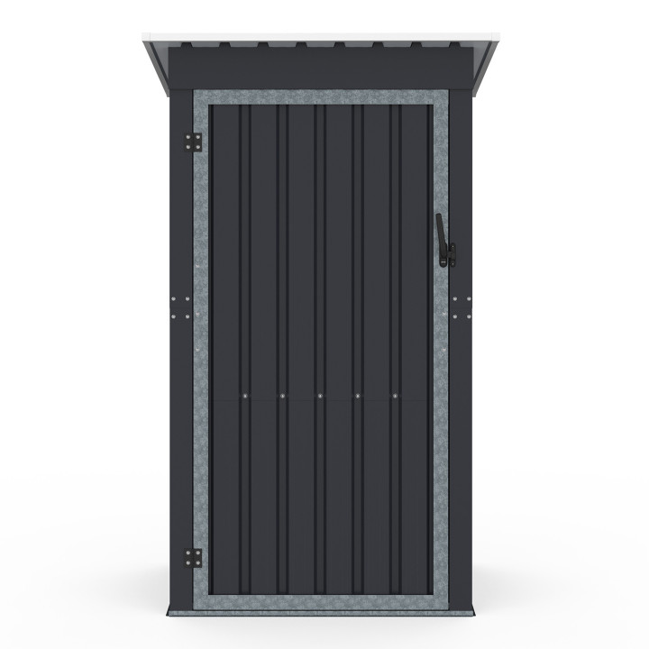 Casetta da giardino in acciaio zincato grigio 100 x 95 x 160 cm con tetto a falde 1 porta | IdMarket
