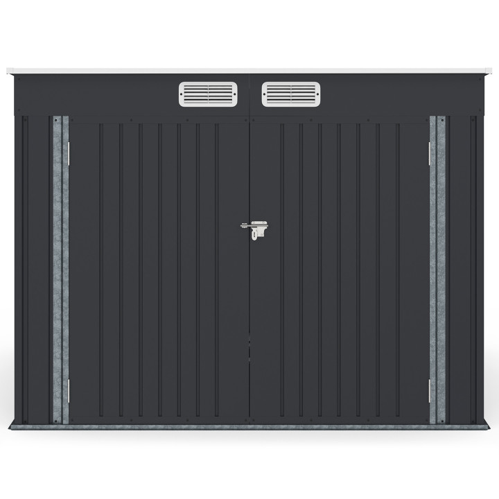 Pensilina per biciclette in metallo grigio antracite con kit di ancoraggio per 4 biciclette | IdMarket