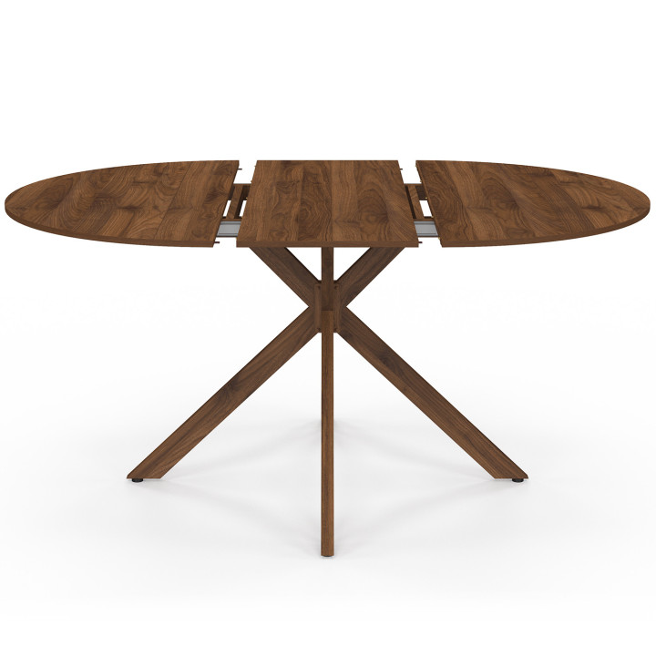 ALIX tavolo da pranzo rotondo allungabile 4-8 persone noce gamba a ragno 110-150 cm