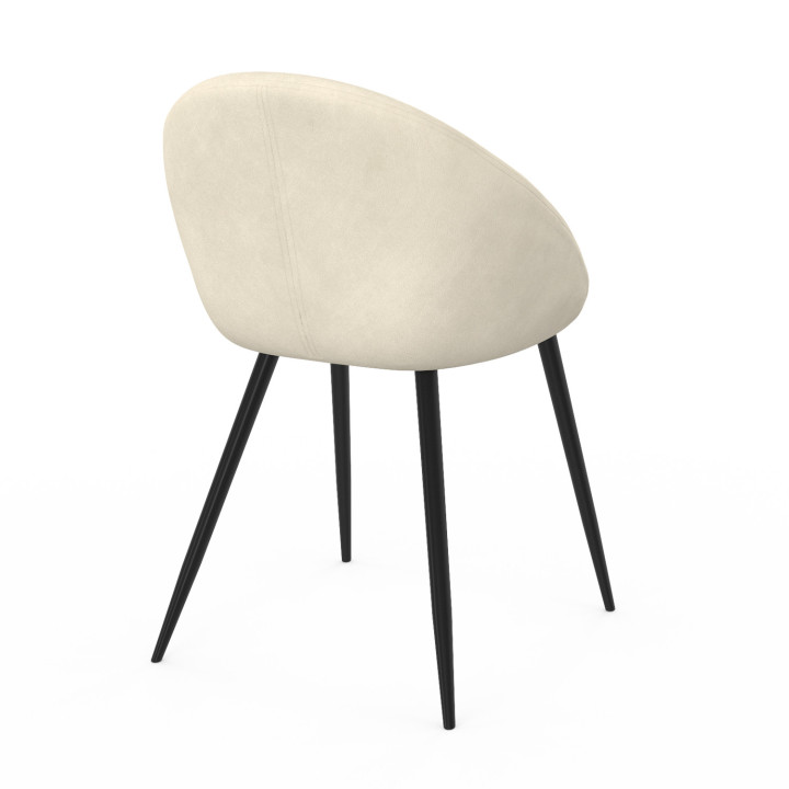 Set di 4 sedie da pranzo in velluto crema NAYA