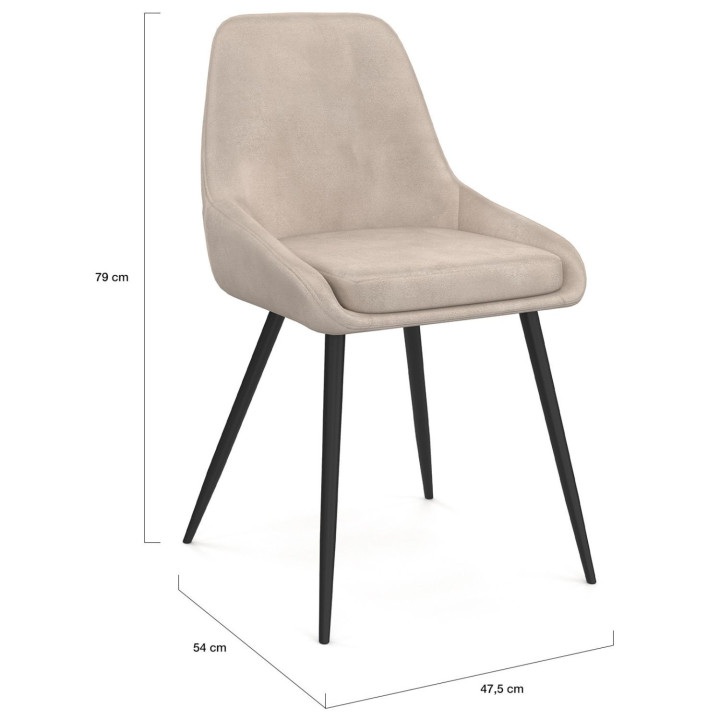 Set di 6 sedie in velluto taupe con braccioli - THALYA | IdMarket