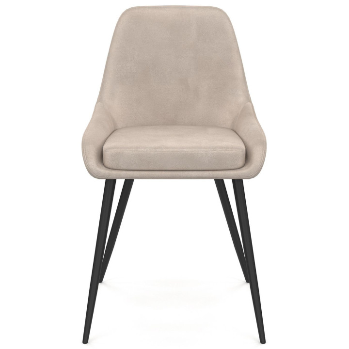 Set di 6 sedie in velluto taupe con braccioli - THALYA | IdMarket