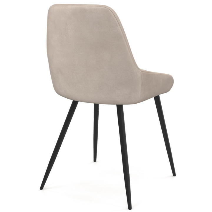 Set di 6 sedie in velluto taupe con braccioli - THALYA | IdMarket