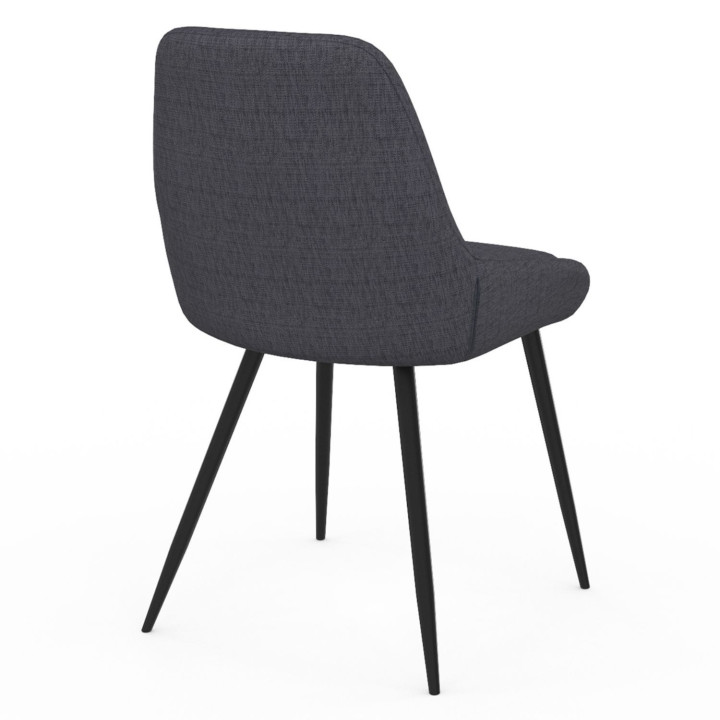 Set di 6 sedie in tessuto grigio con braccioli - THALYA | IdMarket