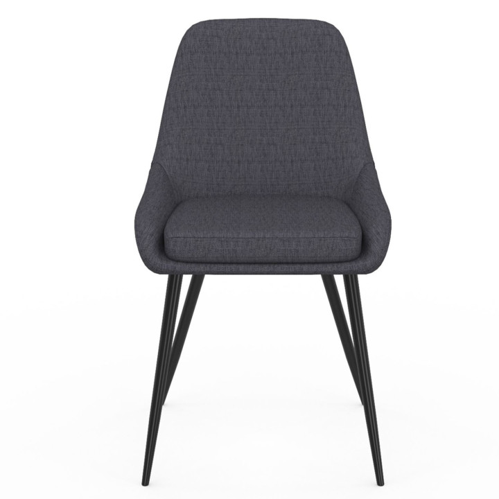 Set di 6 sedie in tessuto grigio con braccioli - THALYA | IdMarket