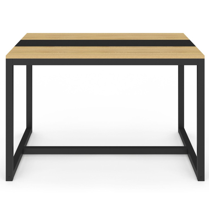 Tavolo industriale per 6 persone con fascia centrale nera - DOVER | ID Market
