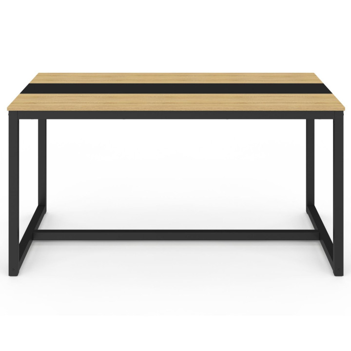 Tavolo industriale per 8 persone con fascia centrale nera - DOVER | ID Market
