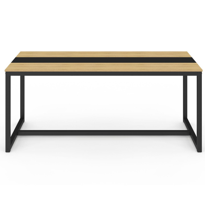 Tavolo industriale per 8 persone con fascia centrale nera - DOVER | ID Market