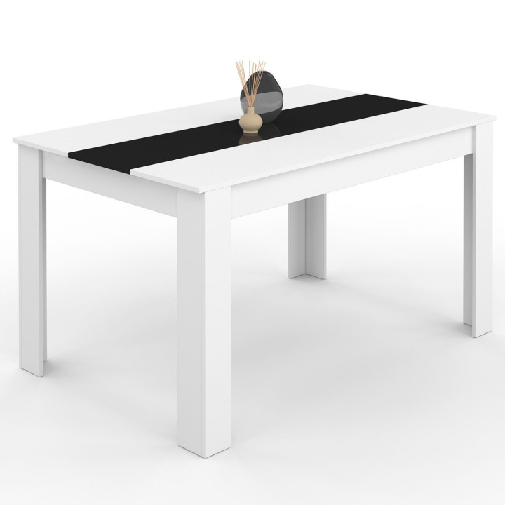 Tavolo da pranzo per 6 persone in bianco e nero - GEORGIA | ID Market