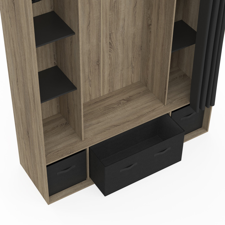 Armadio 140 x 45 x 167 cm con contenitore - DIANE | IdMarket