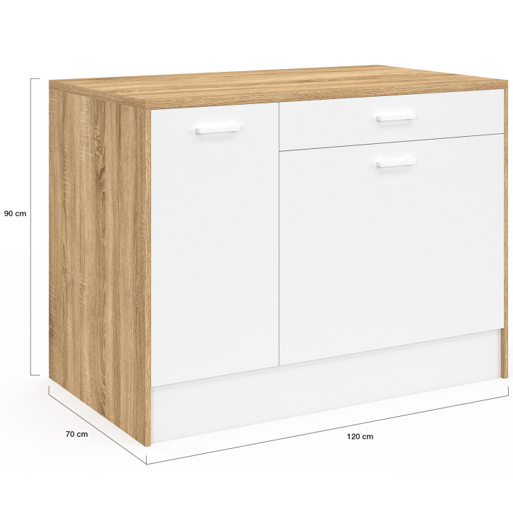 Mobile centrale Maxi in legno e bianco - LIO | IdMarket