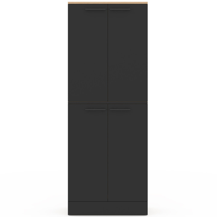 Armadio da cucina H.160 cm 4 ante con contenitore in faggio e nero - ALTO | IdMarket