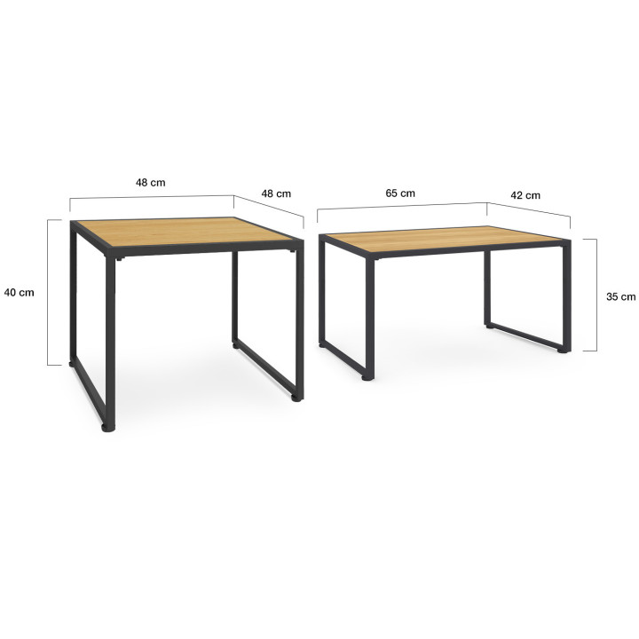 Set di mobili da giardino bassi a 12 posti salotto angolare in metallo nero con cuscini neri - RIO | IdMarket