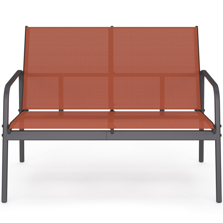 Set di mobili da giardino a 4 posti con divano, poltrone e tavolo in terracotta