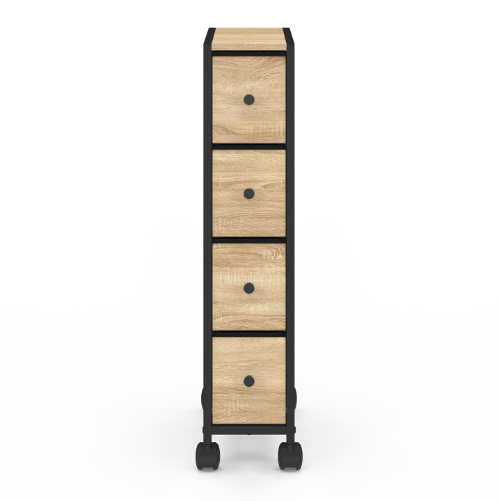 Torre portaoggetti a 4 cassetti su rotelle dal design industriale - UTAH | IdMarket