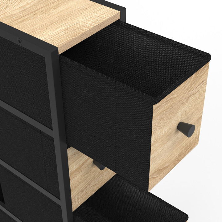 Torre portaoggetti a 4 cassetti su rotelle dal design industriale - UTAH | IdMarket