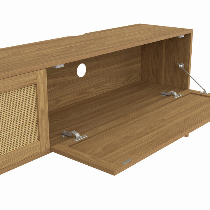 Mobile TV sospeso a 2 ante da 180 cm con effetto canna naturale