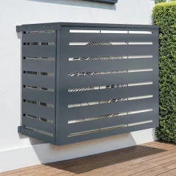 Coperchio per condizionatore in metallo grigio carbone per unità esterna 110 x 55 x 80 cm | IdMarket