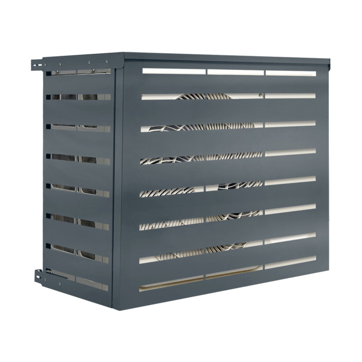 Coperchio per condizionatore in metallo grigio carbone per unità esterna 110 x 55 x 80 cm | IdMarket