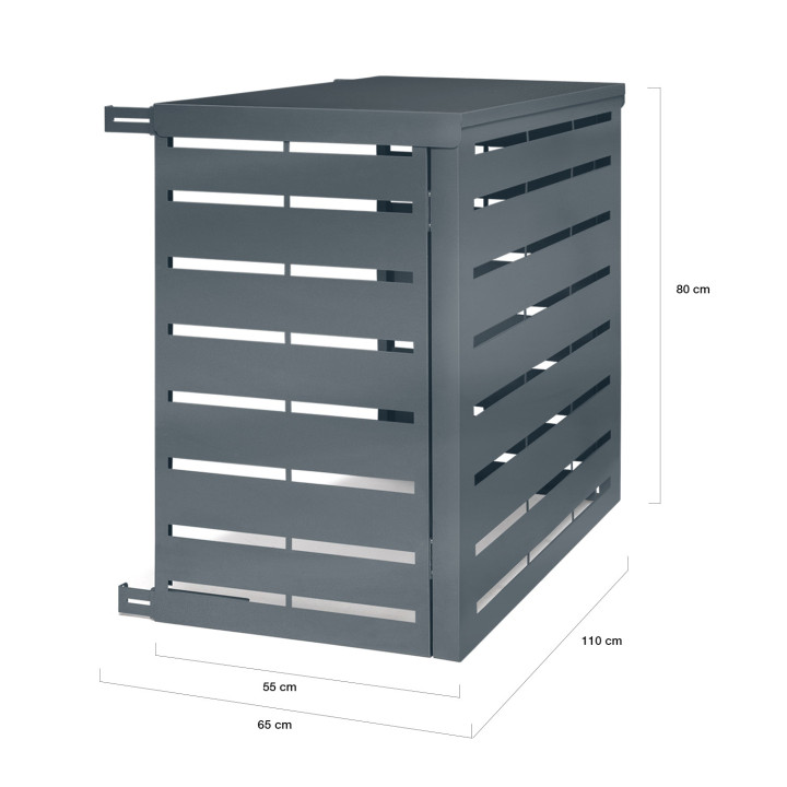 Coperchio per condizionatore in metallo grigio carbone per unità esterna 110 x 55 x 80 cm | IdMarket
