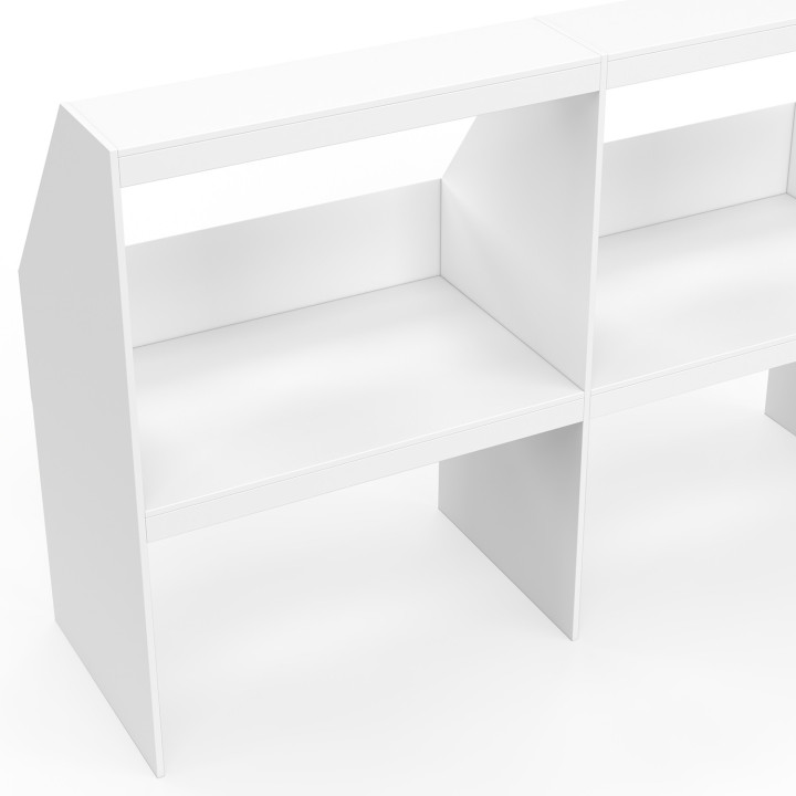 Scaffale inclinato con 4 ripiani 160 x 50 x 110/70 cm bianco - TOMI | IdMarket