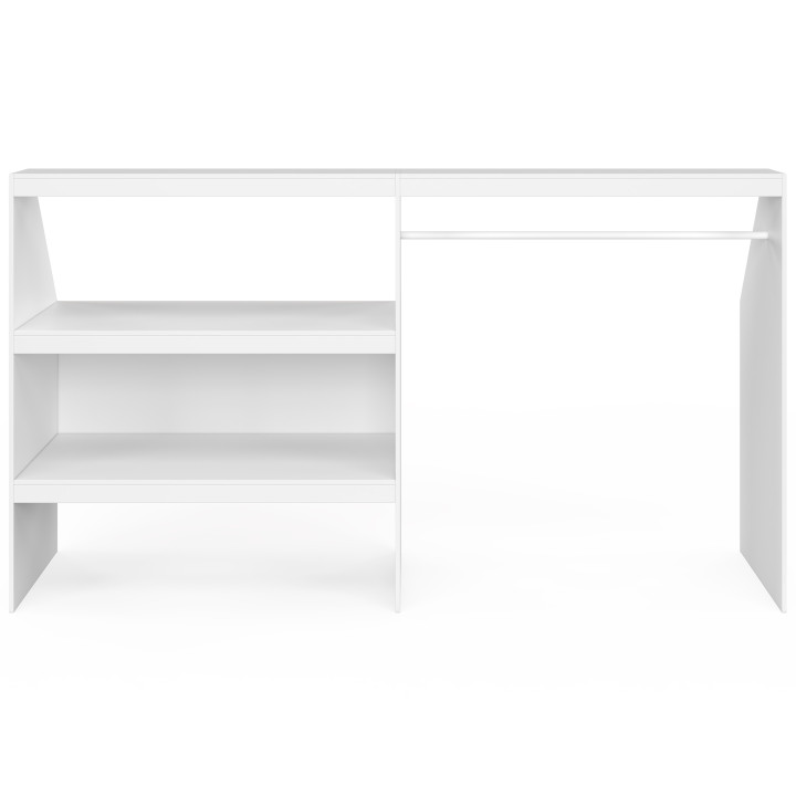 Set spogliatoio sottopiano con scaffale a 2 livelli e armadio estensibile 195 x 50 x 70/110 cm bianco